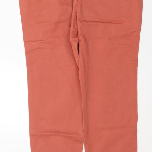 Papaya Womens Orange  Cotton Straight Jeans Size 12 L26 in Regular Button