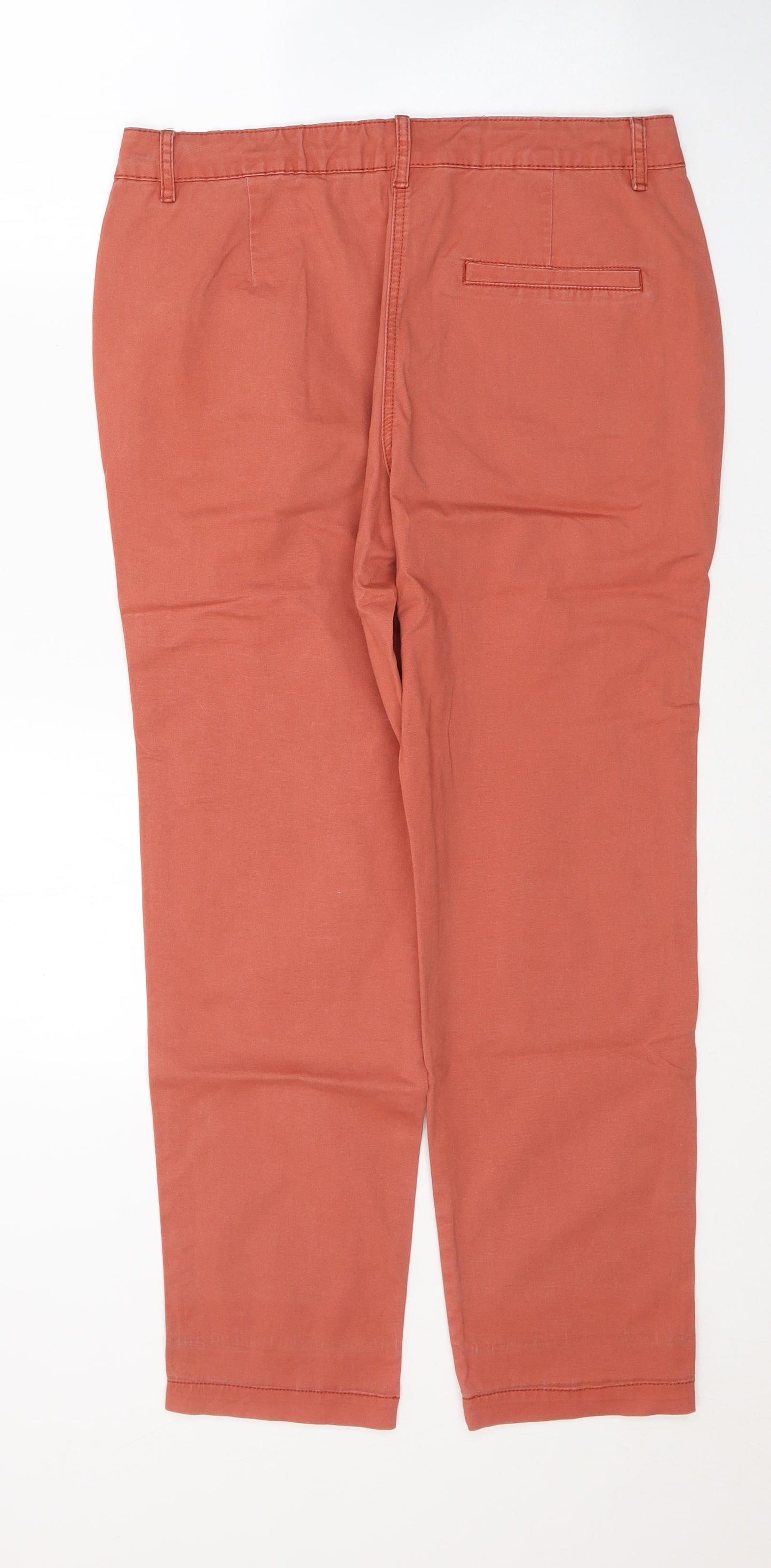 Papaya Womens Orange  Cotton Straight Jeans Size 12 L26 in Regular Button