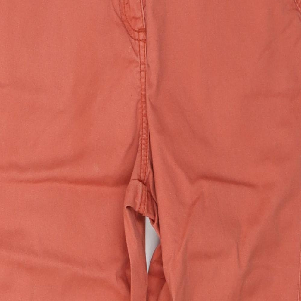 Papaya Womens Orange  Cotton Straight Jeans Size 12 L26 in Regular Button