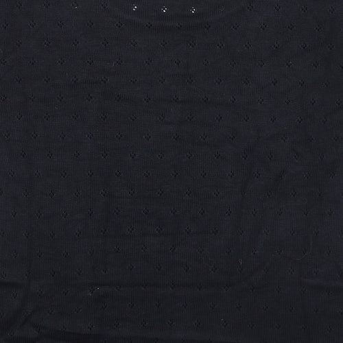 Liz Claiborne Womens Black Geometric Cotton Jersey T-Shirt Size M Round Neck