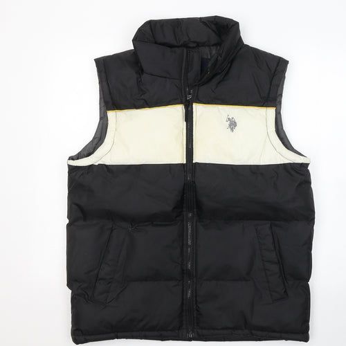 US Polo Assn. Mens Black   Gilet Coat Size S  Zip