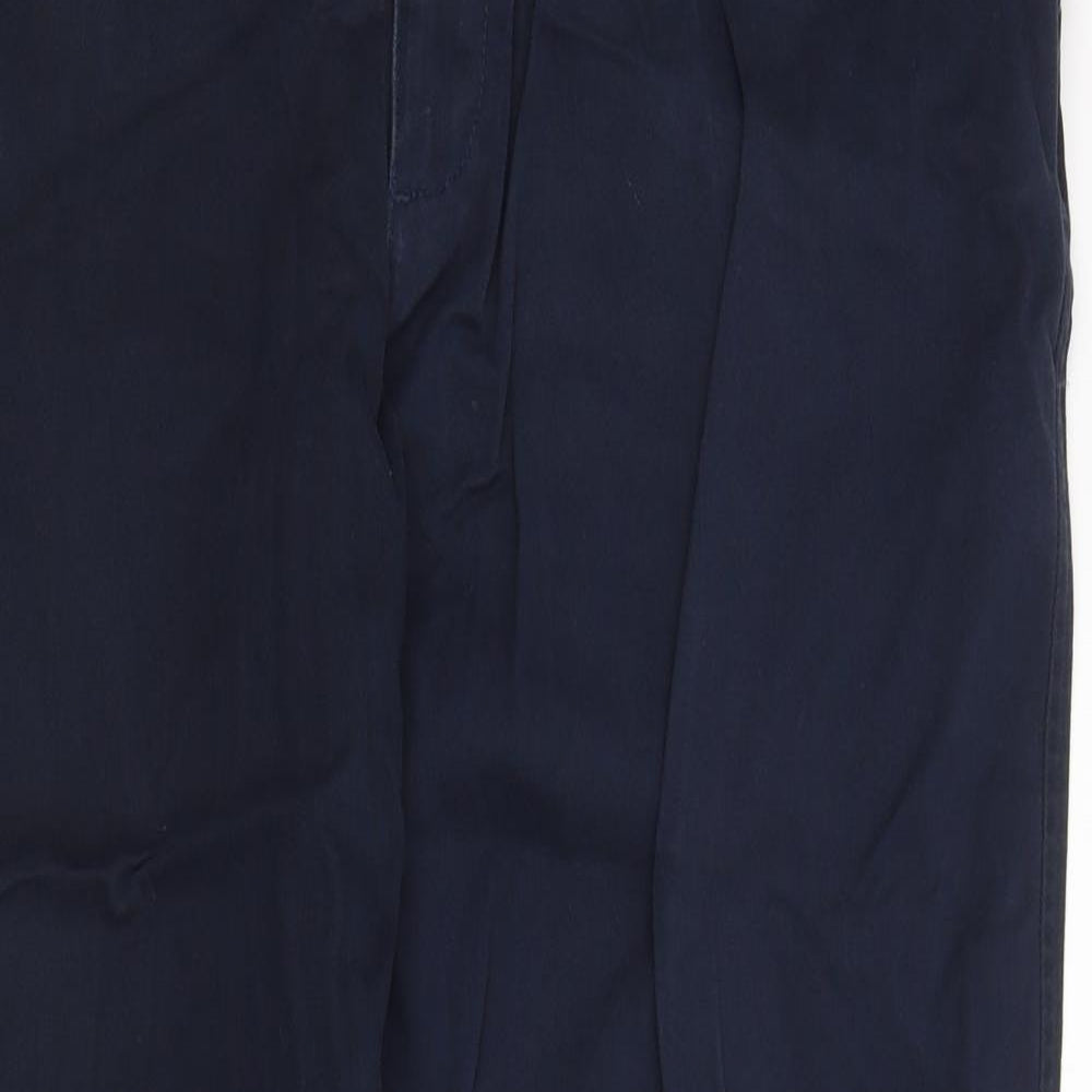 Blue Harbour Mens Blue  Cotton Chino Trousers Size 40 in L31 in Regular Button