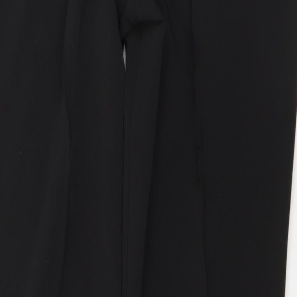 Papaya Womens Black  Polyester Trousers  Size 14 L30 in Regular Button