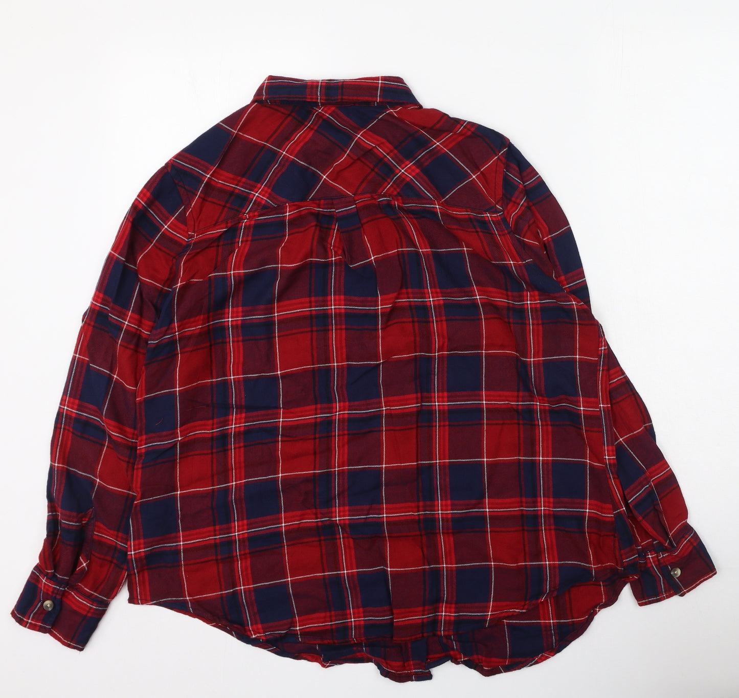 Very  Womens Multicoloured Plaid Viscose Basic Button-Up Size 16 Collared