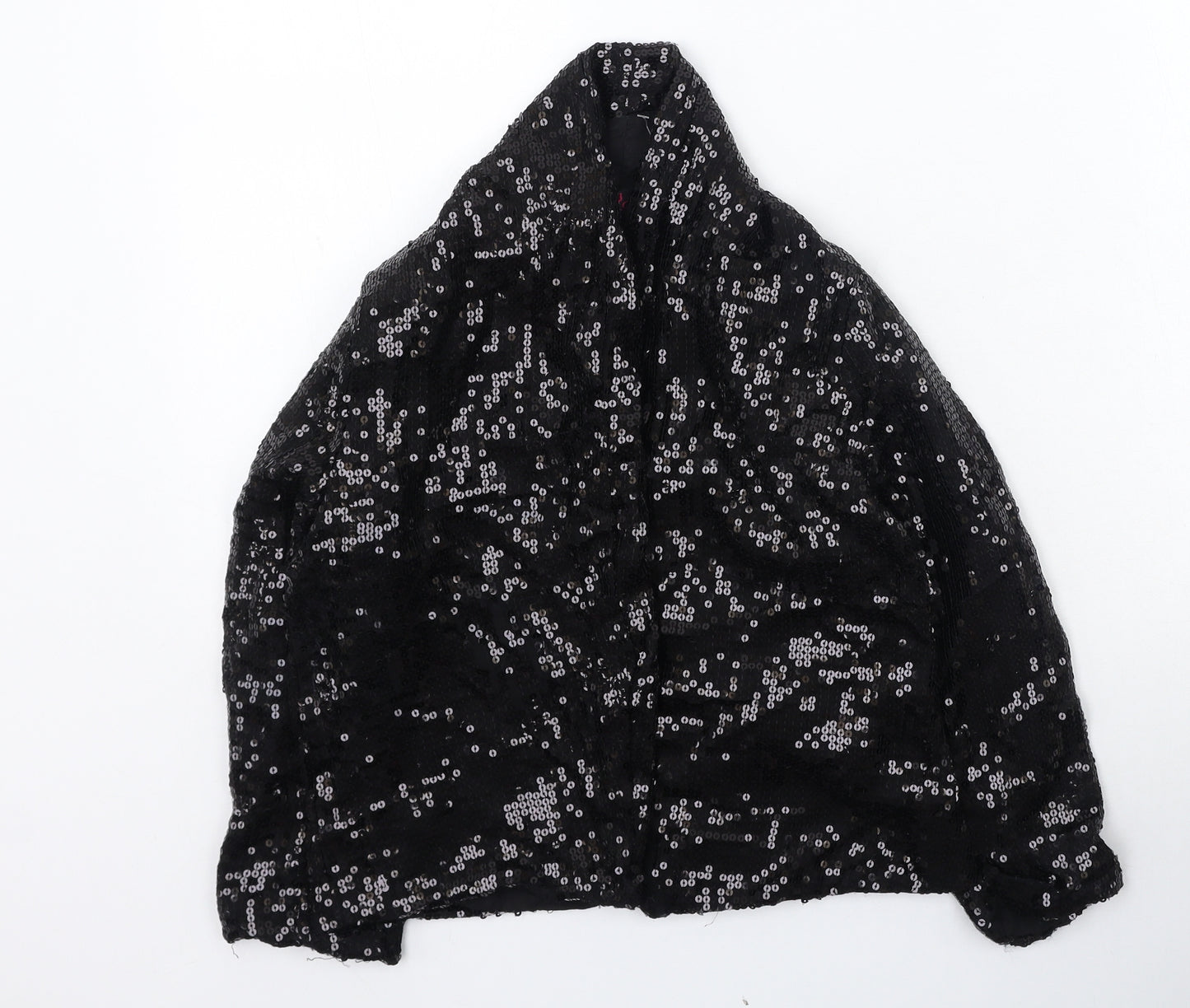 YD Girls Black Collared  Polyester Cardigan Jumper Size 12-13 Years