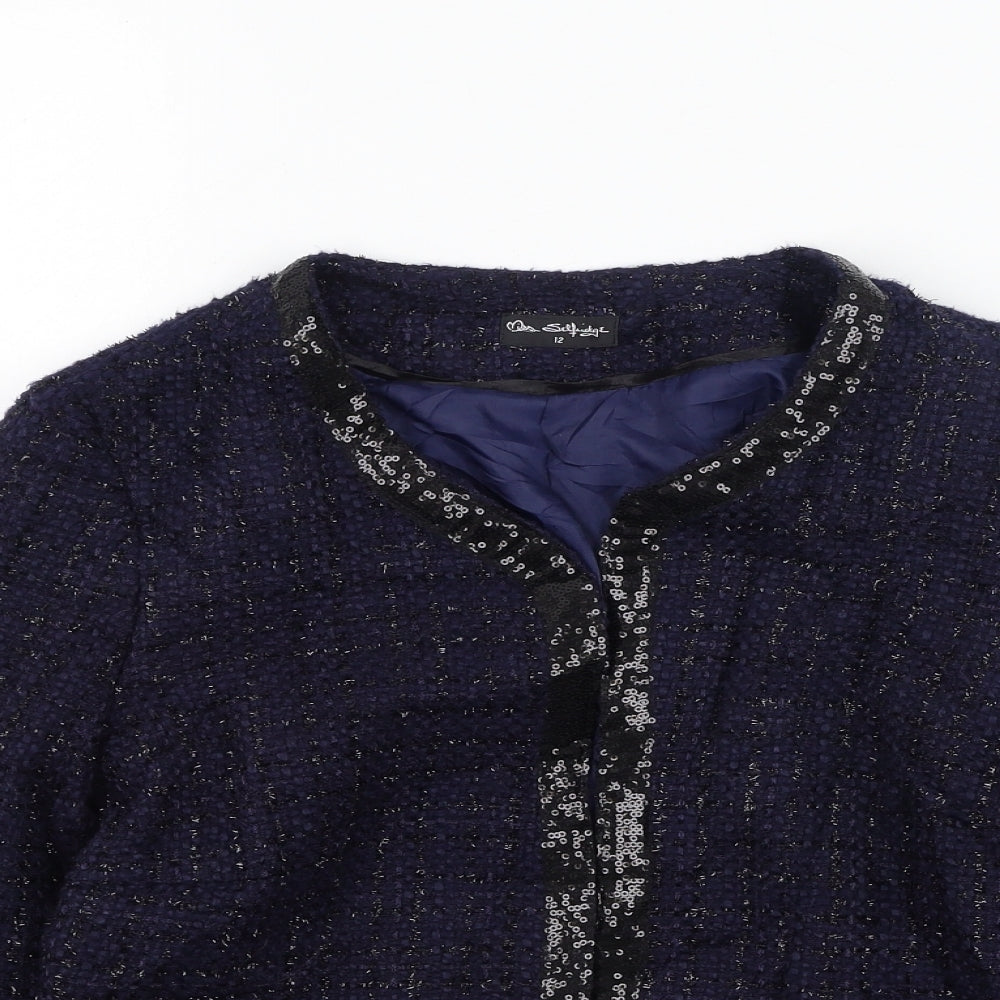 Miss Selfridge Womens Multicoloured Round Neck  Polyester Cardigan Jumper Size 12