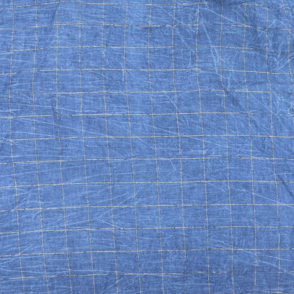 Klass Womens Multicoloured Plaid Cotton Basic Button-Up Size 18 Round Neck