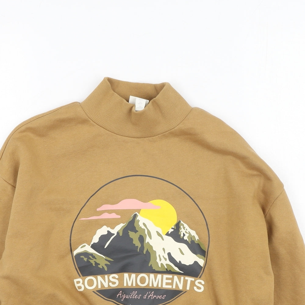 H&M Womens Multicoloured Round Neck  Cotton Pullover Jumper Size XS