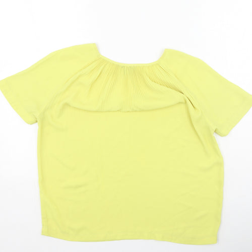 Mexx Womens Yellow  Polyester Basic Blouse Size 8 Round Neck