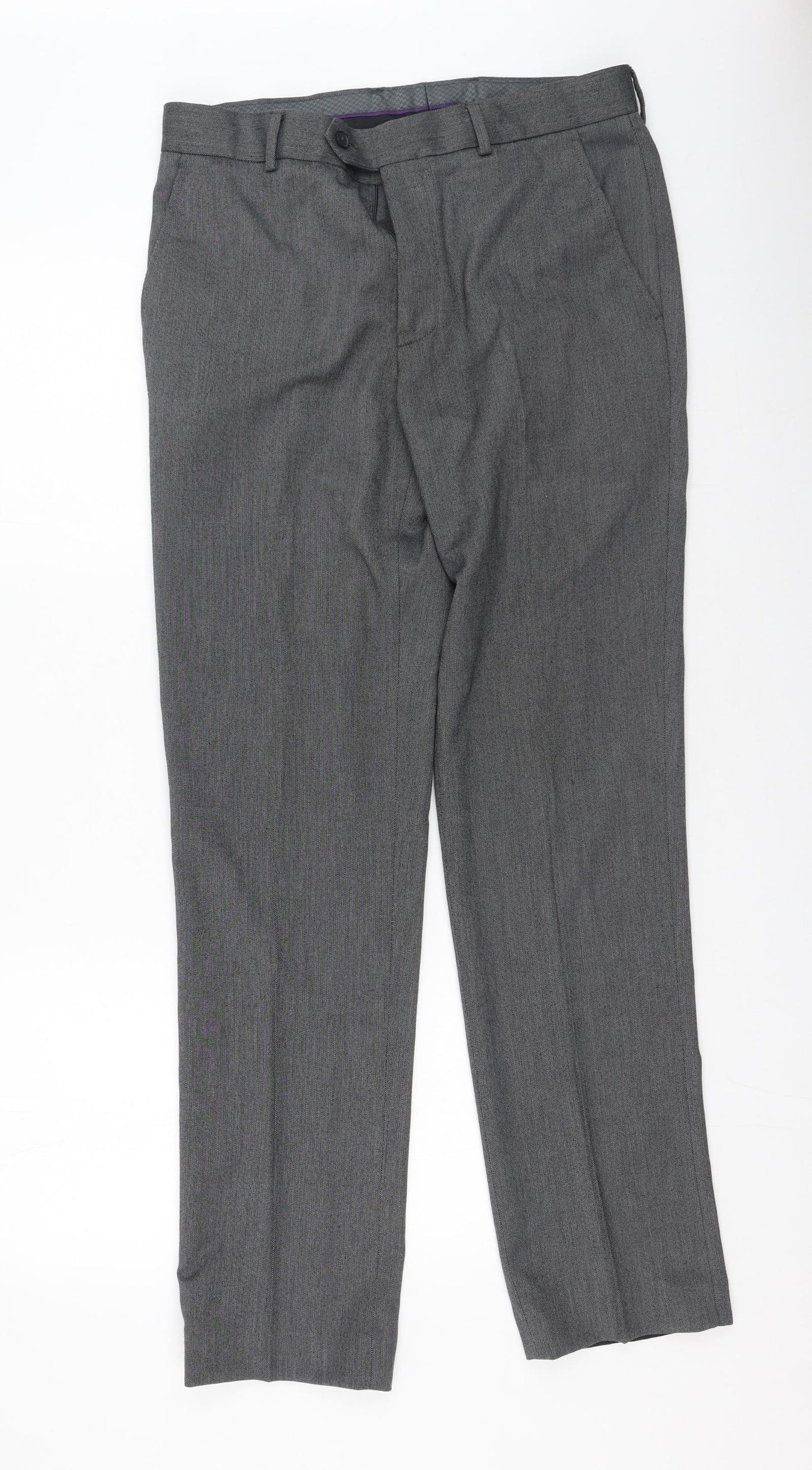 F&F Mens Grey  Polyester Trousers  Size 32 in L29 in Regular