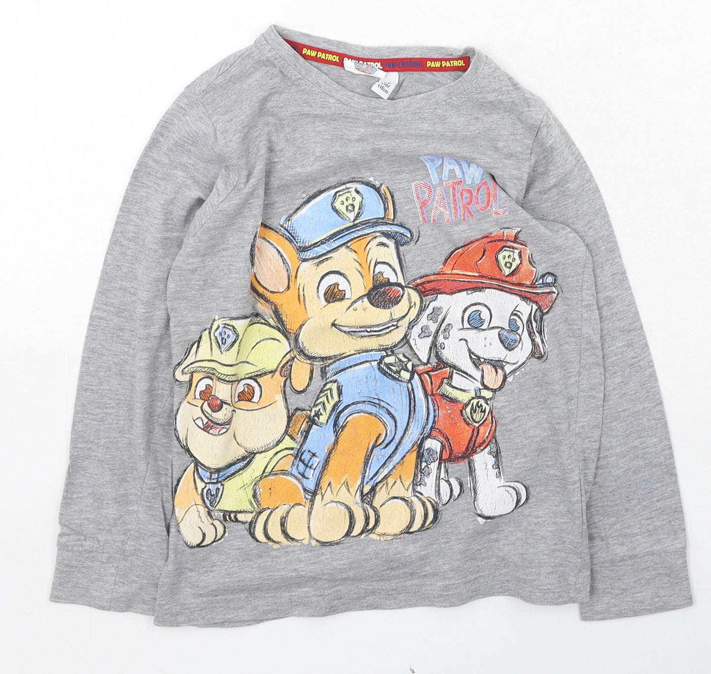 Preworn Boys Multicoloured  Cotton Basic Casual Size 5-6 Years Round Neck