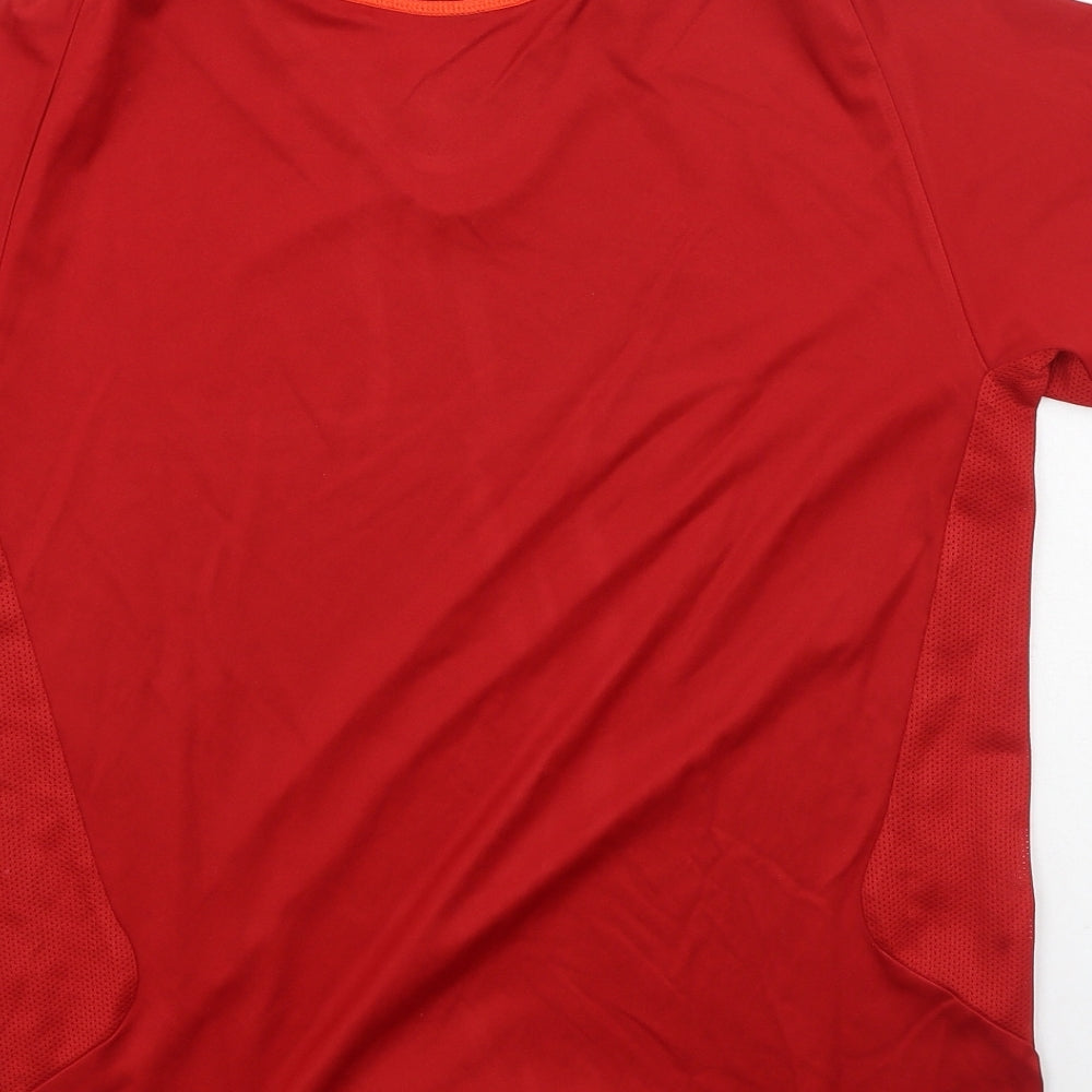 adidas Mens Red  Polyester  T-Shirt Size 20 Round Neck