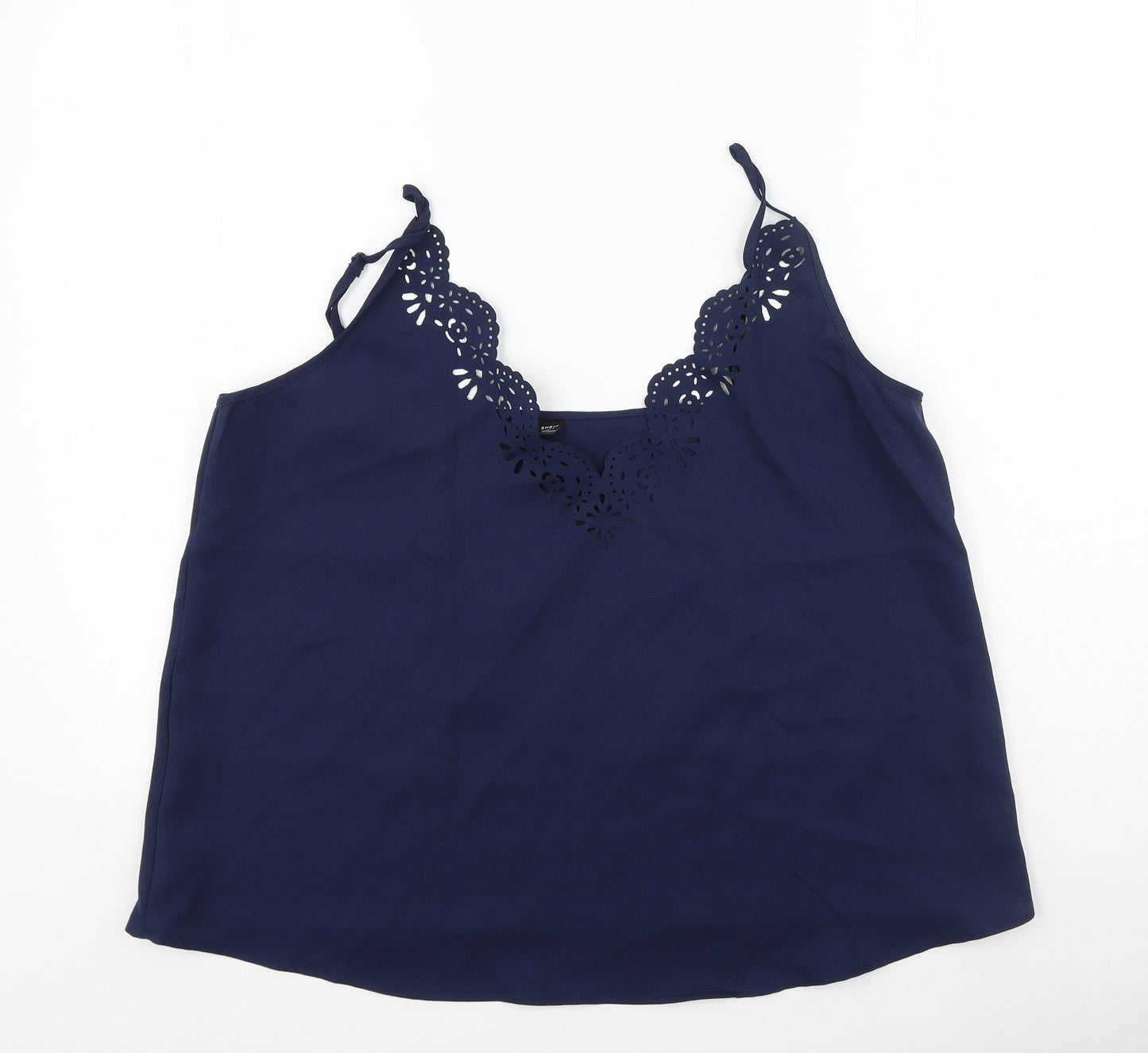 SheIn Womens Blue  Polyester Camisole Tank Size XL V-Neck