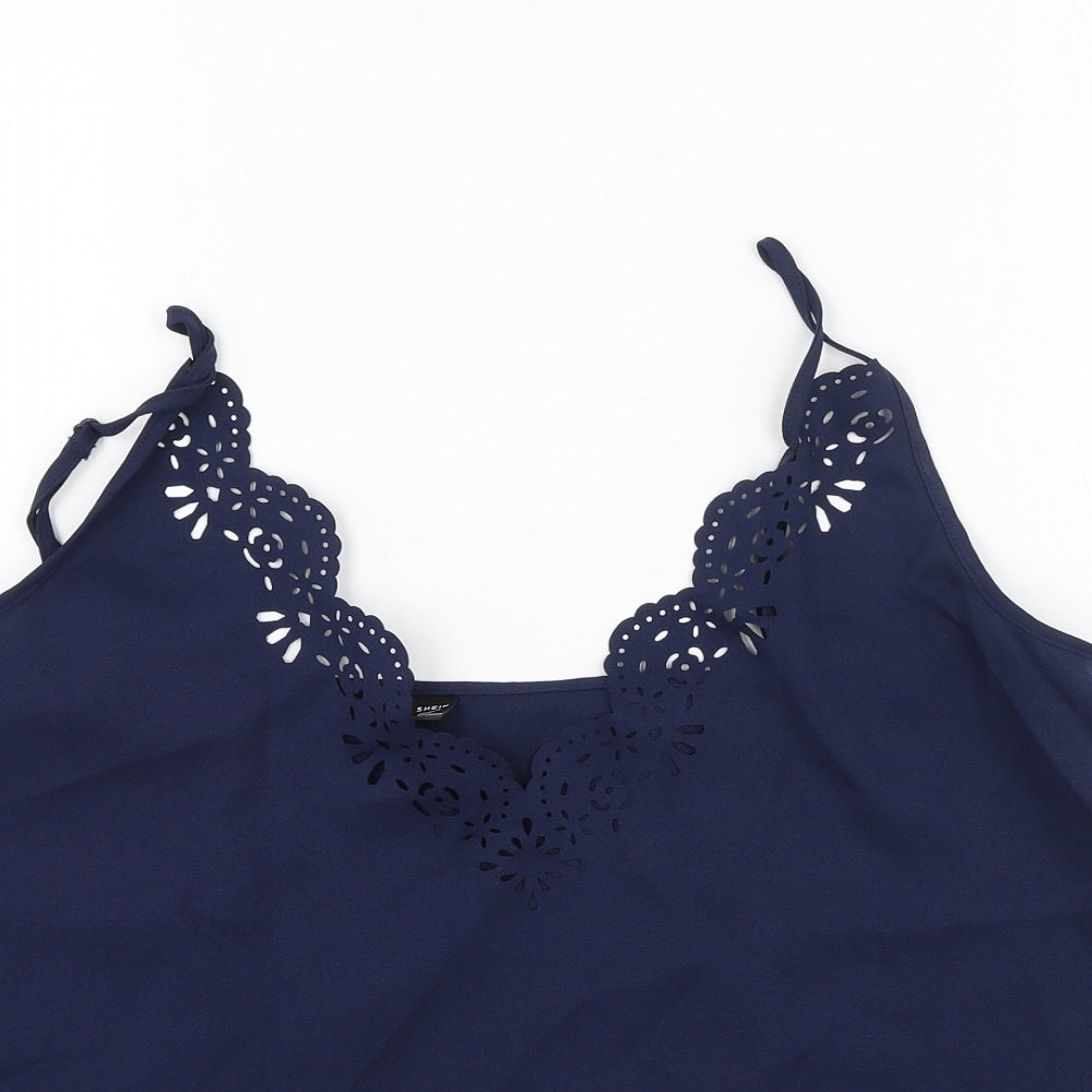 SheIn Womens Blue  Polyester Camisole Tank Size XL V-Neck