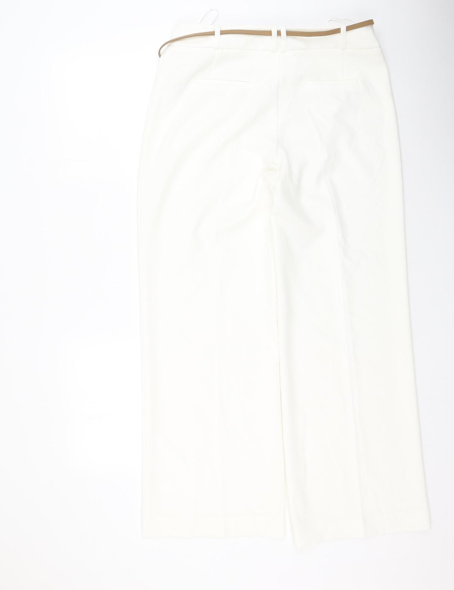 Principles Womens White  Polyester Trousers  Size 14 L28 in Regular