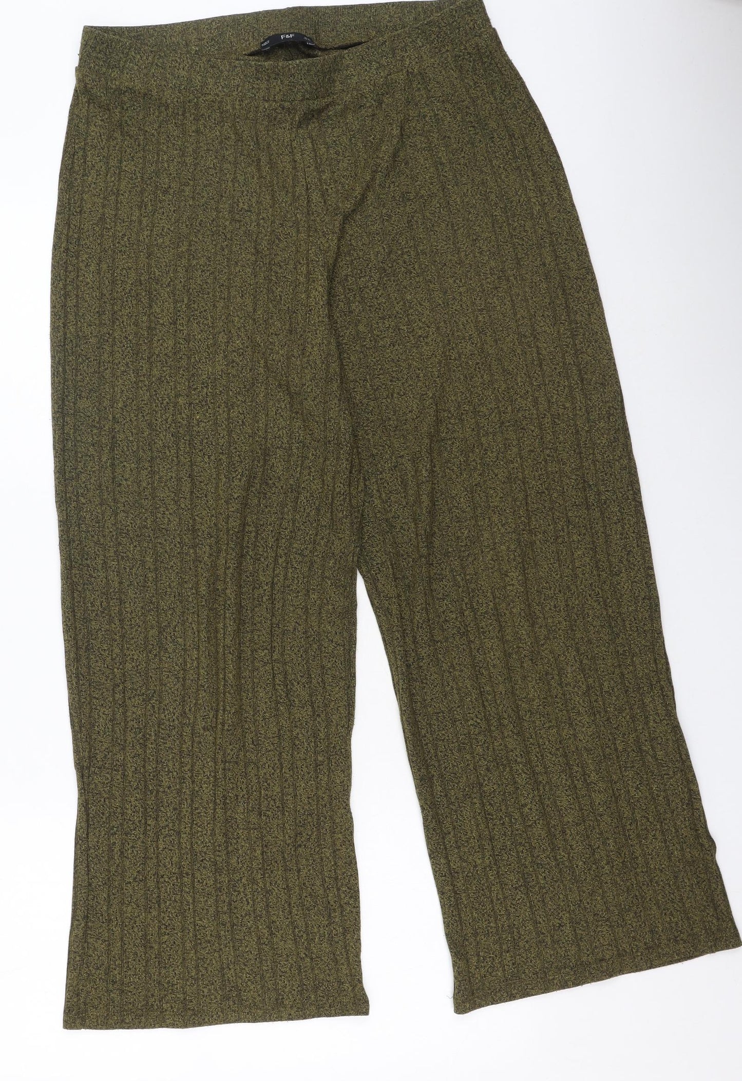 F&F Womens Green  Viscose Trousers  Size 14 L28 in Regular