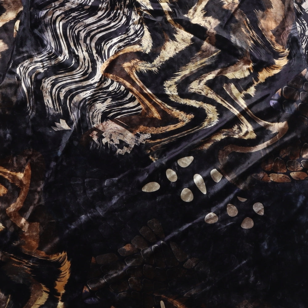 Paramour Womens Multicoloured Geometric Polyester Basic Blouse Size L Round Neck