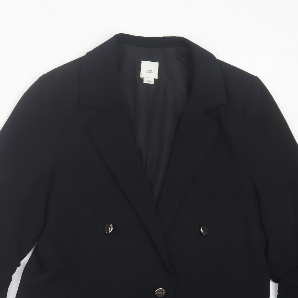River Island Girls Black   Jacket Blazer Size 11-12 Years  Pullover