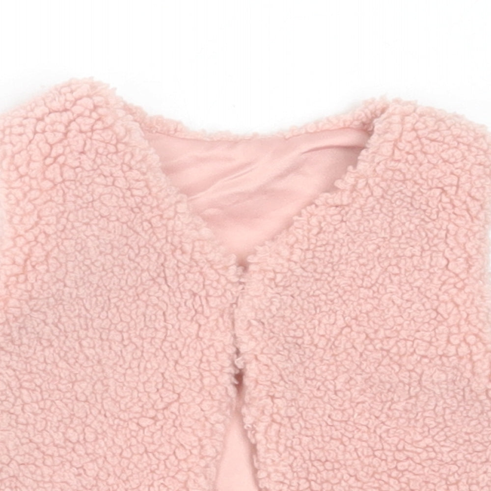 George Girls Pink   Gilet Jacket Size 3-6 Months   Button