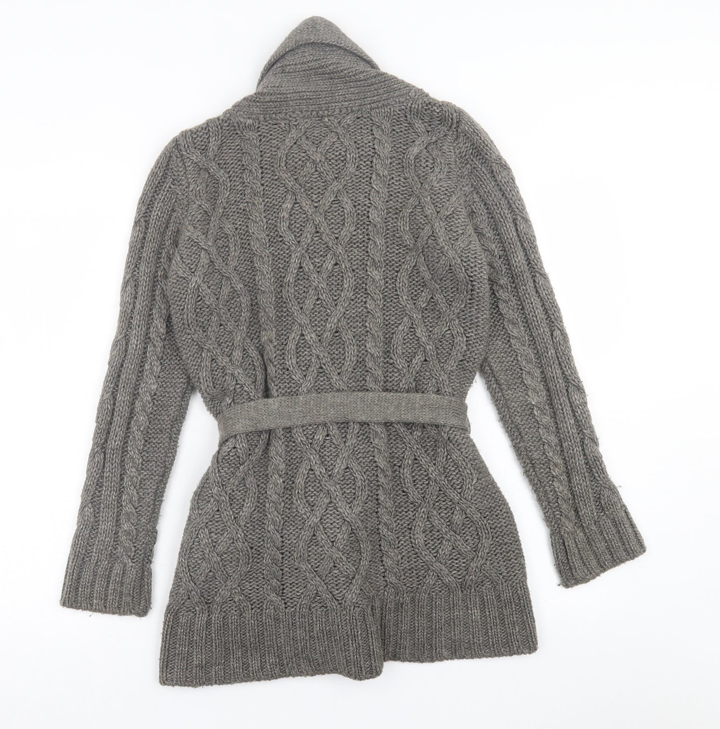 Zara Womens Brown V-Neck  Acrylic Cardigan Jumper Size S