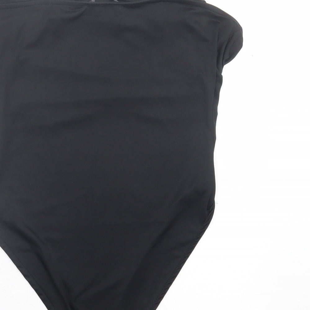 Primark Womens Black  Polyester Bodysuit One-Piece Size S  Button