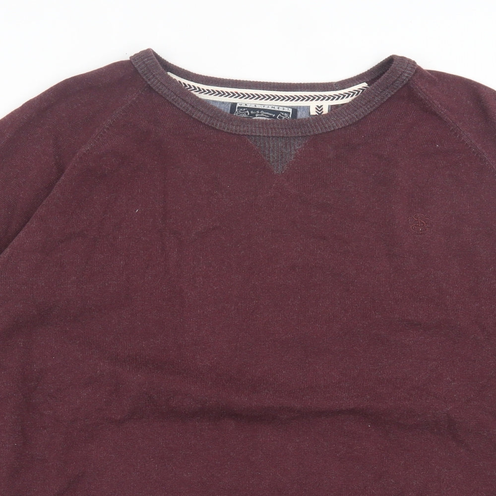 Debenhams Mens Purple  Cotton Pullover Sweatshirt Size XL