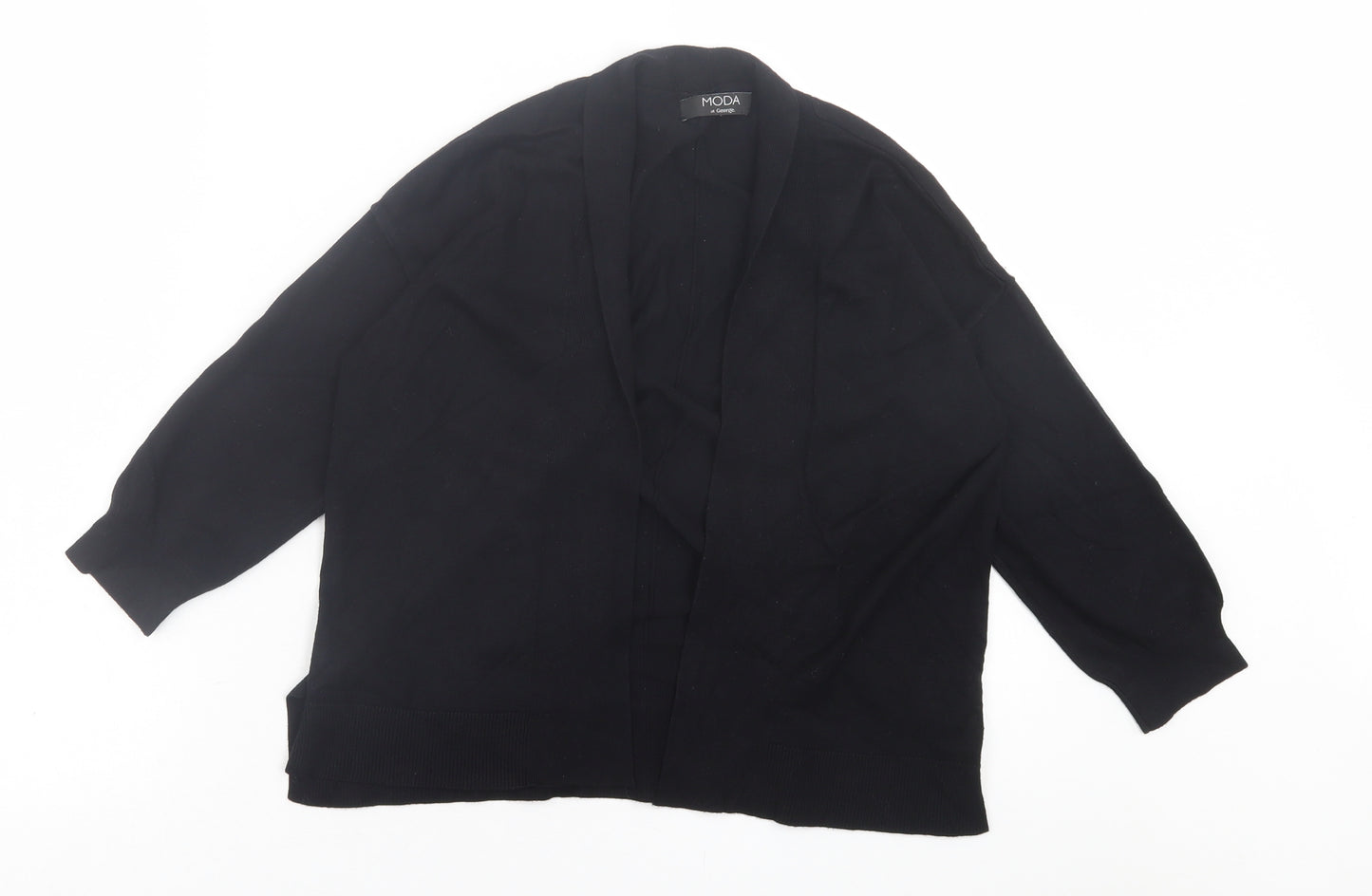 George Womens Black V-Neck  Viscose Cardigan Jumper Size 14