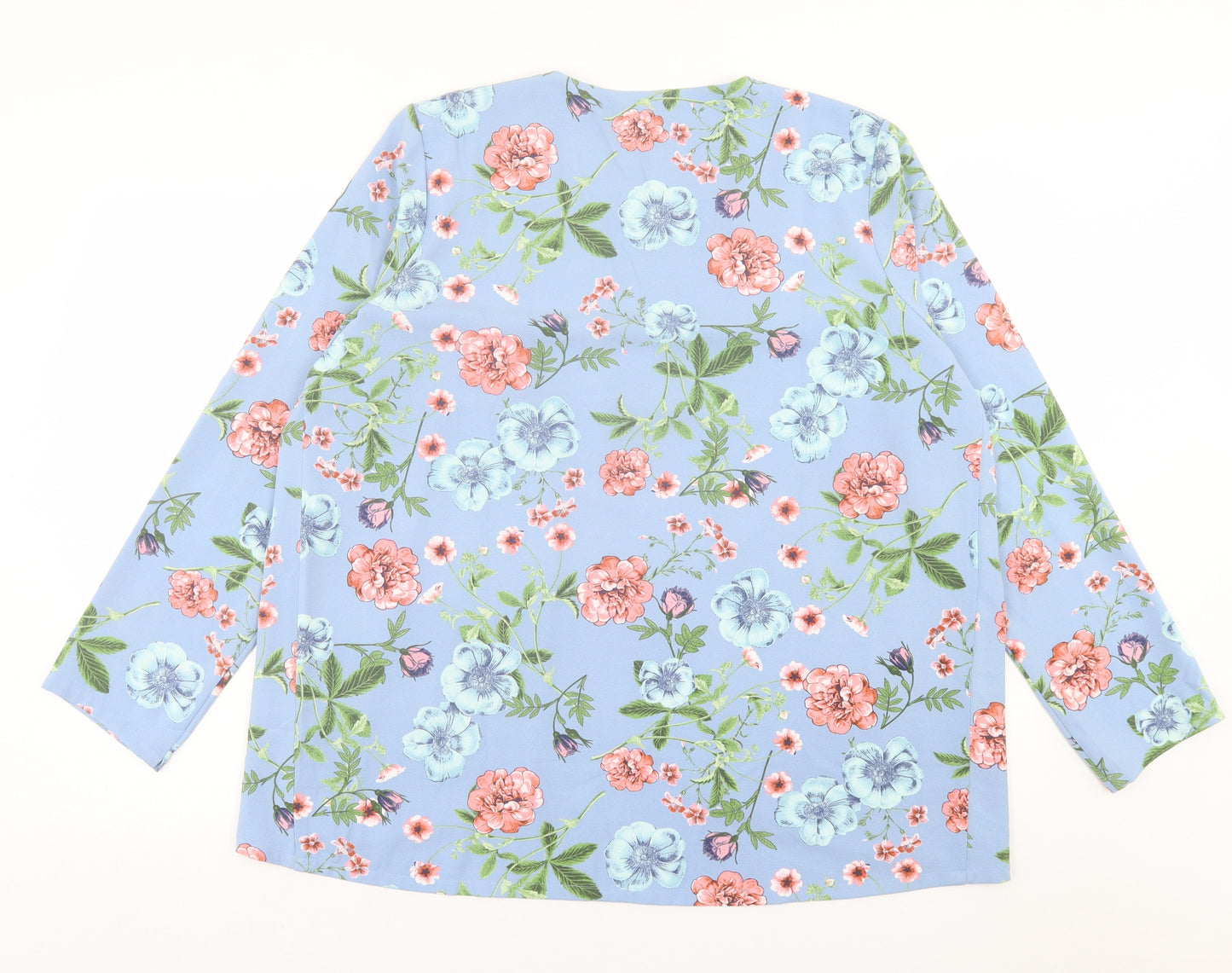 Belle Du Jour Womens Blue Floral  Jacket  Size M