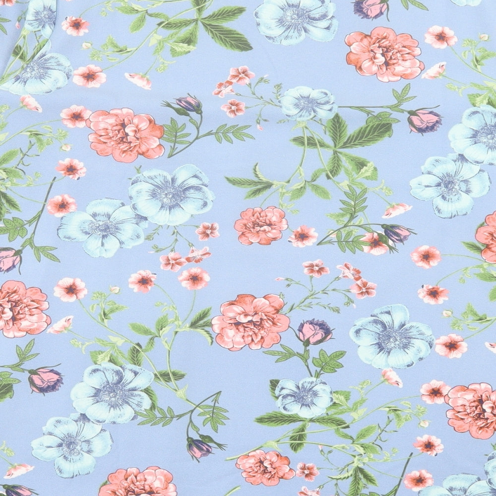 Belle Du Jour Womens Blue Floral  Jacket  Size M