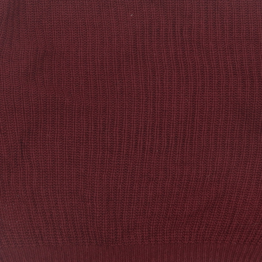 Brave Soul Womens Purple Crew Neck  Acrylic Pullover Jumper Size 8