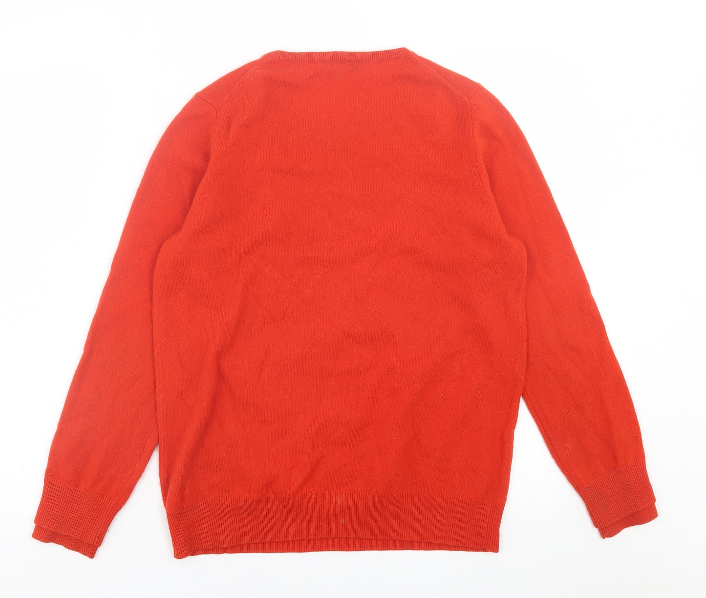 Jaeger Womens Orange Crew Neck  Cashmere Pullover Jumper Size M