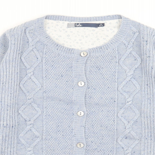 ble Womens Blue Crew Neck  Acrylic Cardigan Jumper Size S