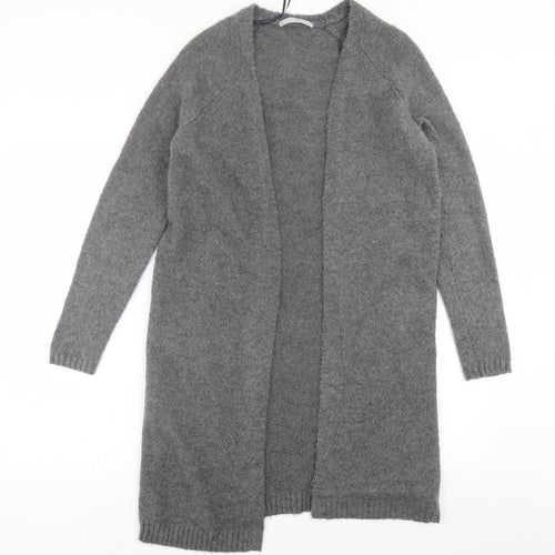 George Womens Grey V-Neck  Acrylic Cardigan Jumper Size S