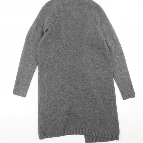 George Womens Grey V-Neck  Acrylic Cardigan Jumper Size S