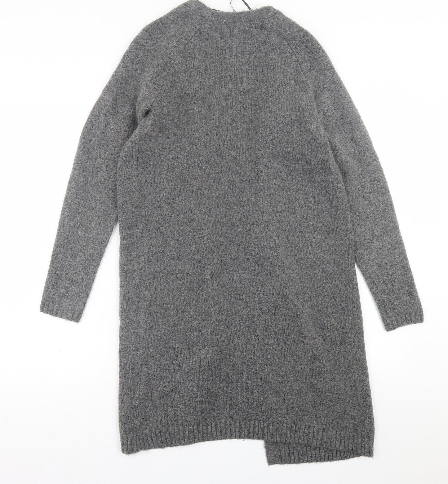 George Womens Grey V-Neck  Acrylic Cardigan Jumper Size S