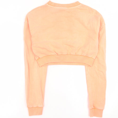 ASOS Womens Pink  Cotton Pullover Sweatshirt Size 10  Pullover - cropped
