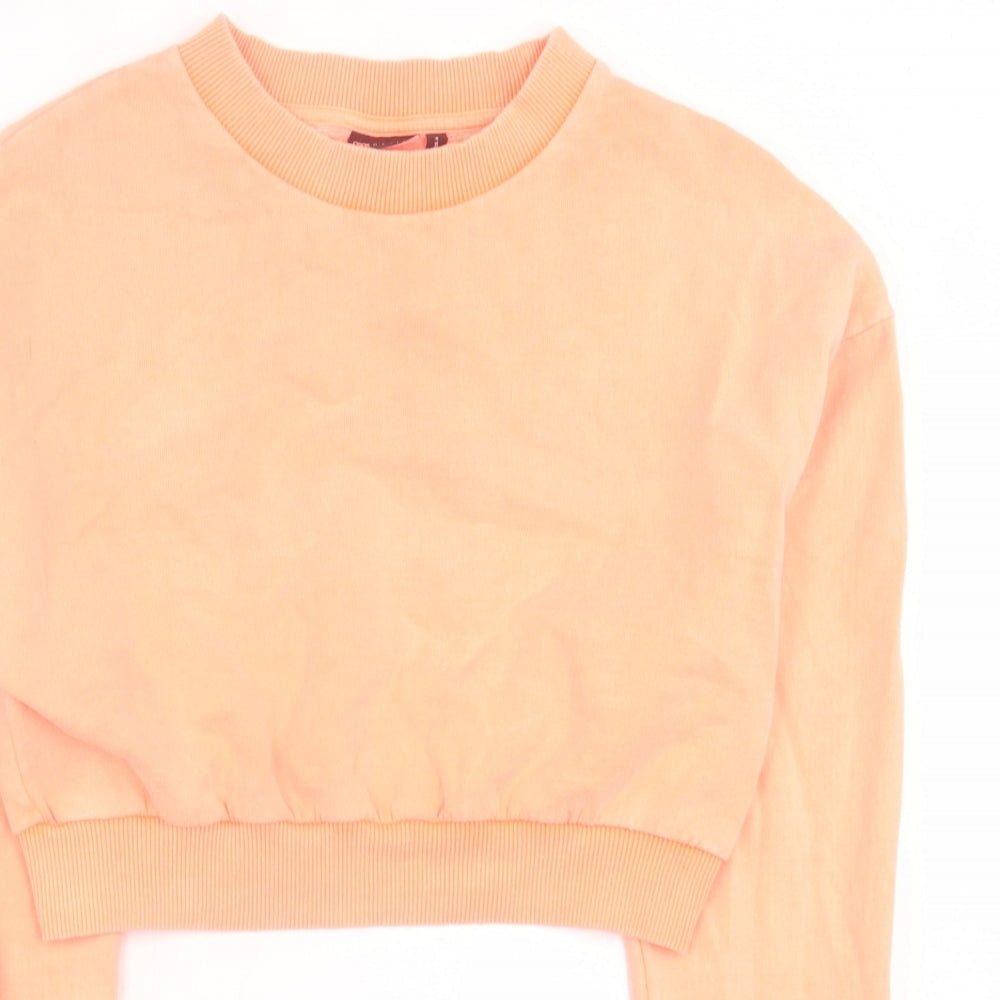 ASOS Womens Pink  Cotton Pullover Sweatshirt Size 10  Pullover - cropped