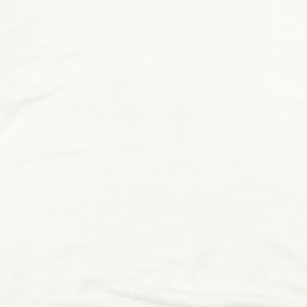 CAPSULE Womens White Crew Neck  Acrylic Pullover Jumper Size M