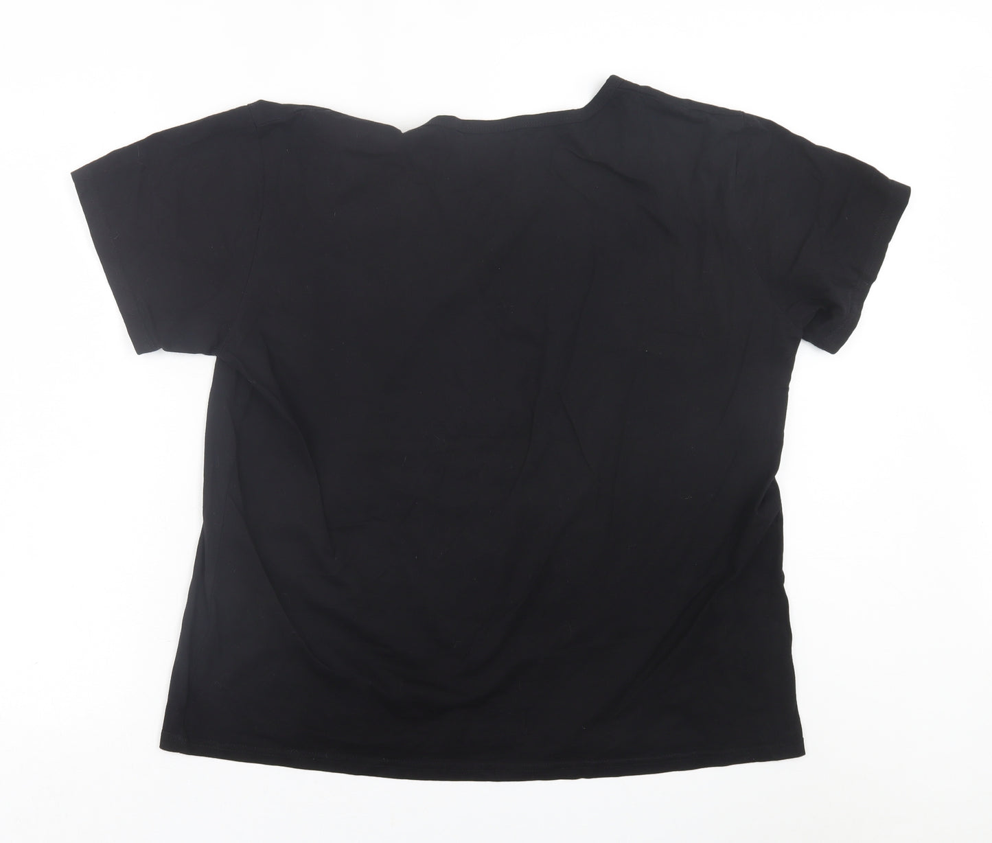 SheIn Womens Black  Cotton Basic T-Shirt Size 2XL Crew Neck
