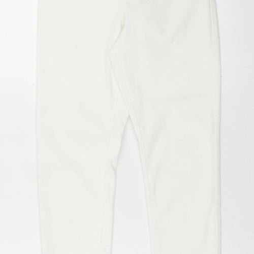 Denim & Co. Womens White  Cotton Skinny Jeans Size 12 L26 in Regular Button