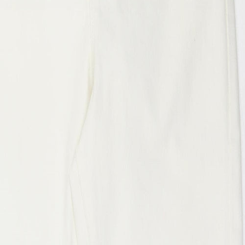 Denim & Co. Womens White  Cotton Skinny Jeans Size 12 L26 in Regular Button