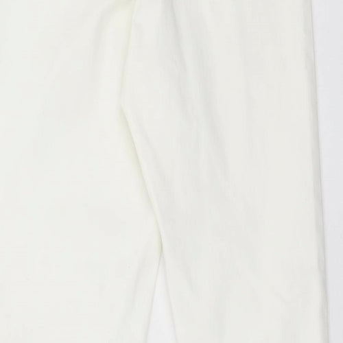 Denim & Co. Womens White  Cotton Skinny Jeans Size 12 L26 in Regular Button