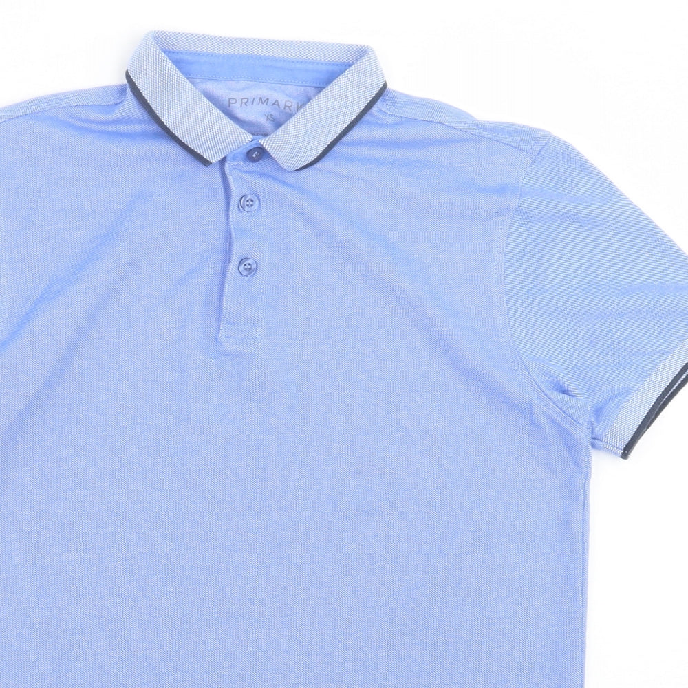 Primark Mens Blue  Cotton  Polo Size XS Collared Button