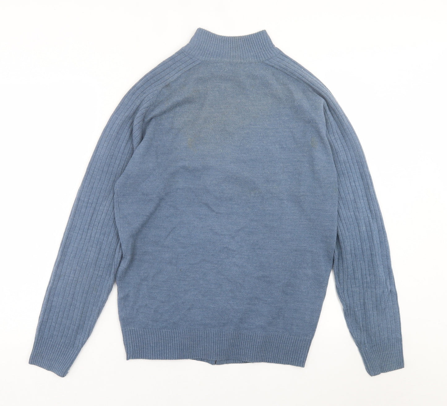South Bay Mens Blue High Neck  Acrylic Full Zip Jumper Size S