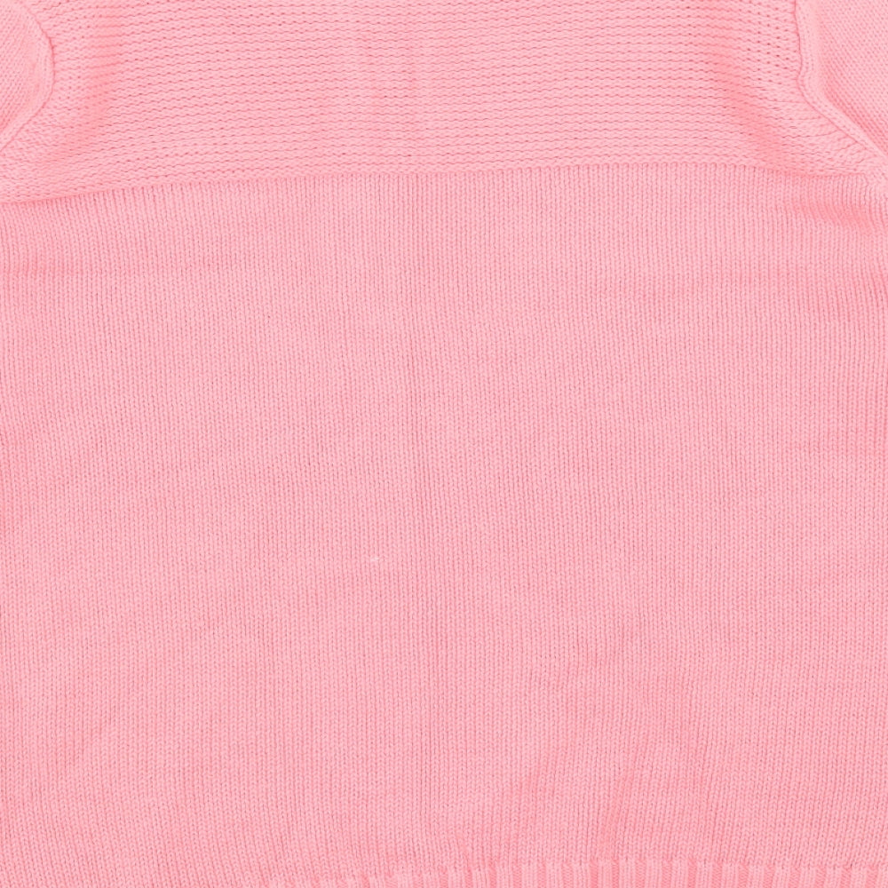 Papaya Womens Pink Crew Neck  Cotton Pullover Jumper Size 14