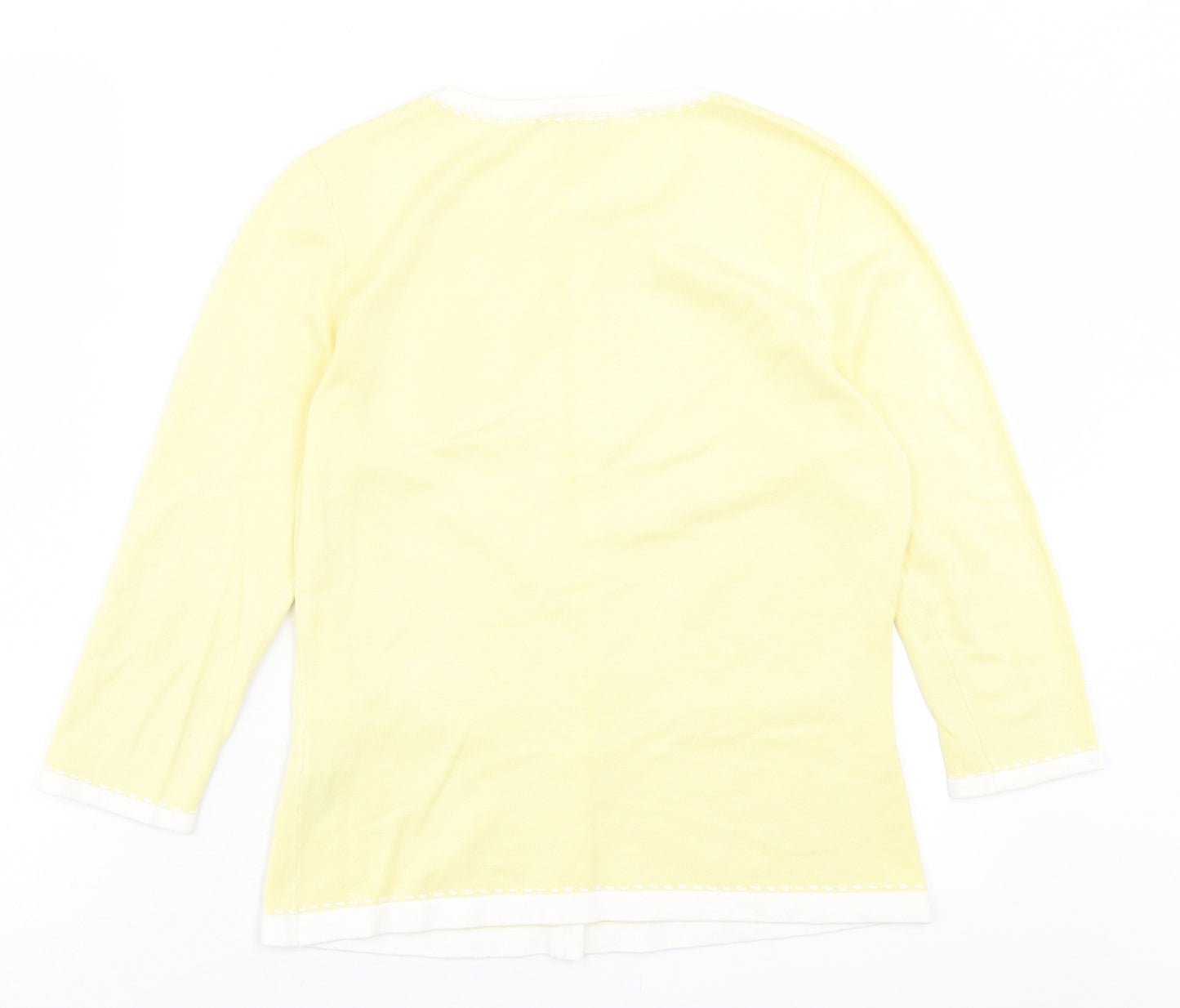 Precis Womens Yellow Crew Neck  Viscose Cardigan Jumper Size S