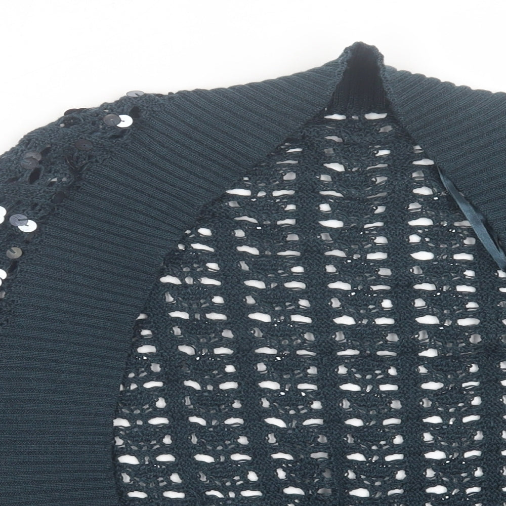 George Womens Green V-Neck  Viscose Cardigan Jumper Size L