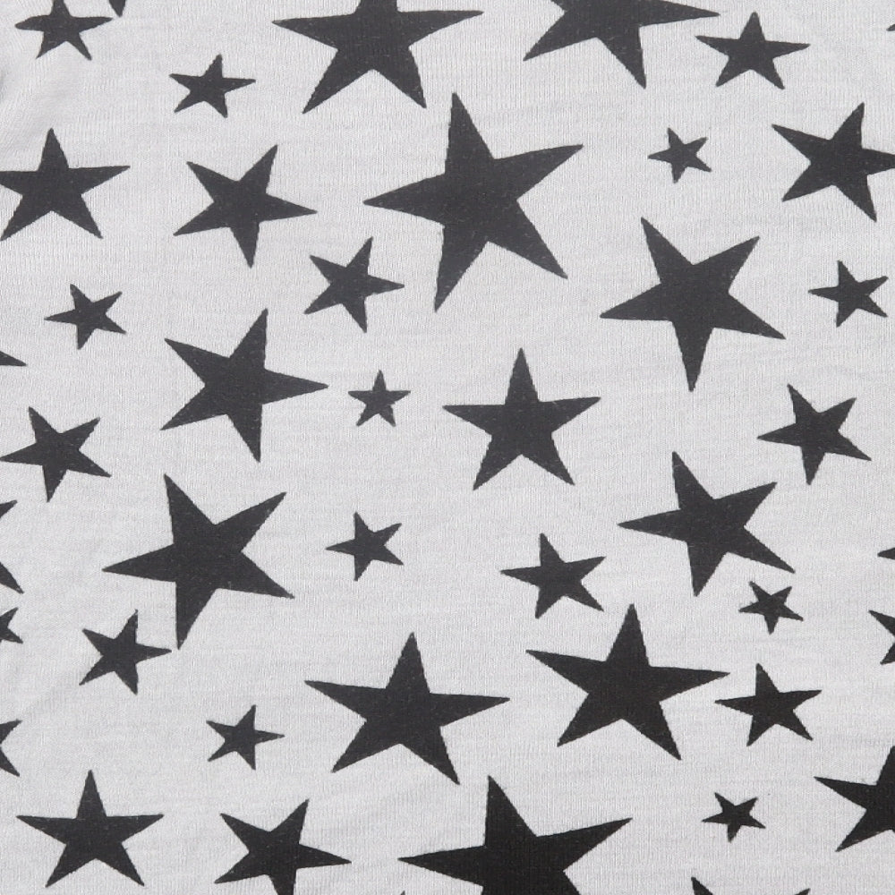 Marks and Spencer Womens Grey Crew Neck Geometric Acrylic Pullover Jumper Size 18