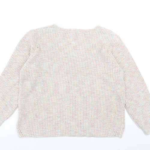 bonmarch Womens Multicoloured V-Neck  Acrylic Pullover Jumper Size 18