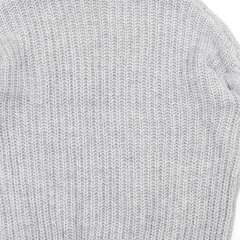 Primark Womens Grey Roll Neck  Acrylic Pullover Jumper Size M